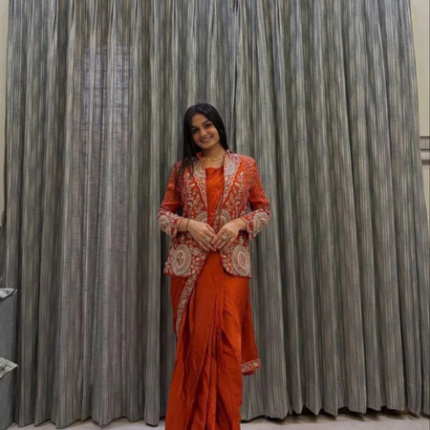 Ready-to-Wear Rangoli Saree with Embroidered Koti
