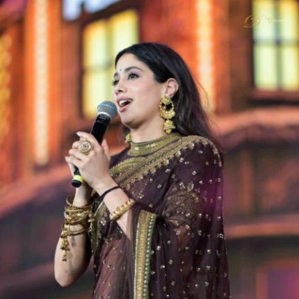 Janhvi Kapoor Soft NC Twill Embroidered Saree