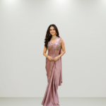 Satin Crush Ready-to-Wear 1 Minute Saree with Heavy Work