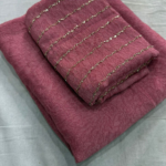 Lavendar Designer Crush Saree with Kharadana Work Blouse
