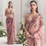 Pink Tabby Silk Designer Saree