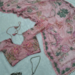 Pink Tabby Silk Designer Saree