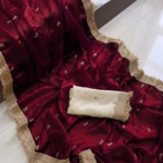 Sleek Maroon Space Silk Embroidered Saree