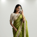 Upscale Green Space Silk Embroidered Saree