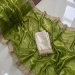 Upscale Green Space Silk Embroidered Saree