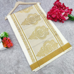 Onam Special Kerala Cotton Saree with Gold Zari Border