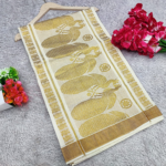 Onam Special Kerala Cotton Saree with Gold Zari Border