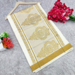 Onam Special Kerala Cotton Saree with Gold Zari Border