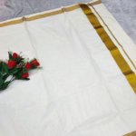 Onam Special Kerala Cotton Saree with Gold Zari Border