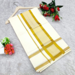Onam Special Kerala Cotton Saree with Gold Zari Border