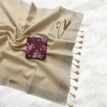Beige Soft Linen Saree with Digital Work Blouse