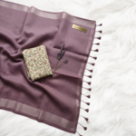Mauve Soft Linen Saree with Digital Work Blouse