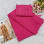Pink Rangoli Satin Crush Saree With Heavy Work Blouse