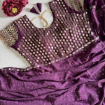 Glamorous Bollywood-inspired crush pleated saree