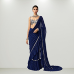 Glamorous Bollywood-inspired crush pleated saree